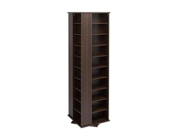 Espresso Four-Sided Spinning Tower Storage Cabinet Y405683