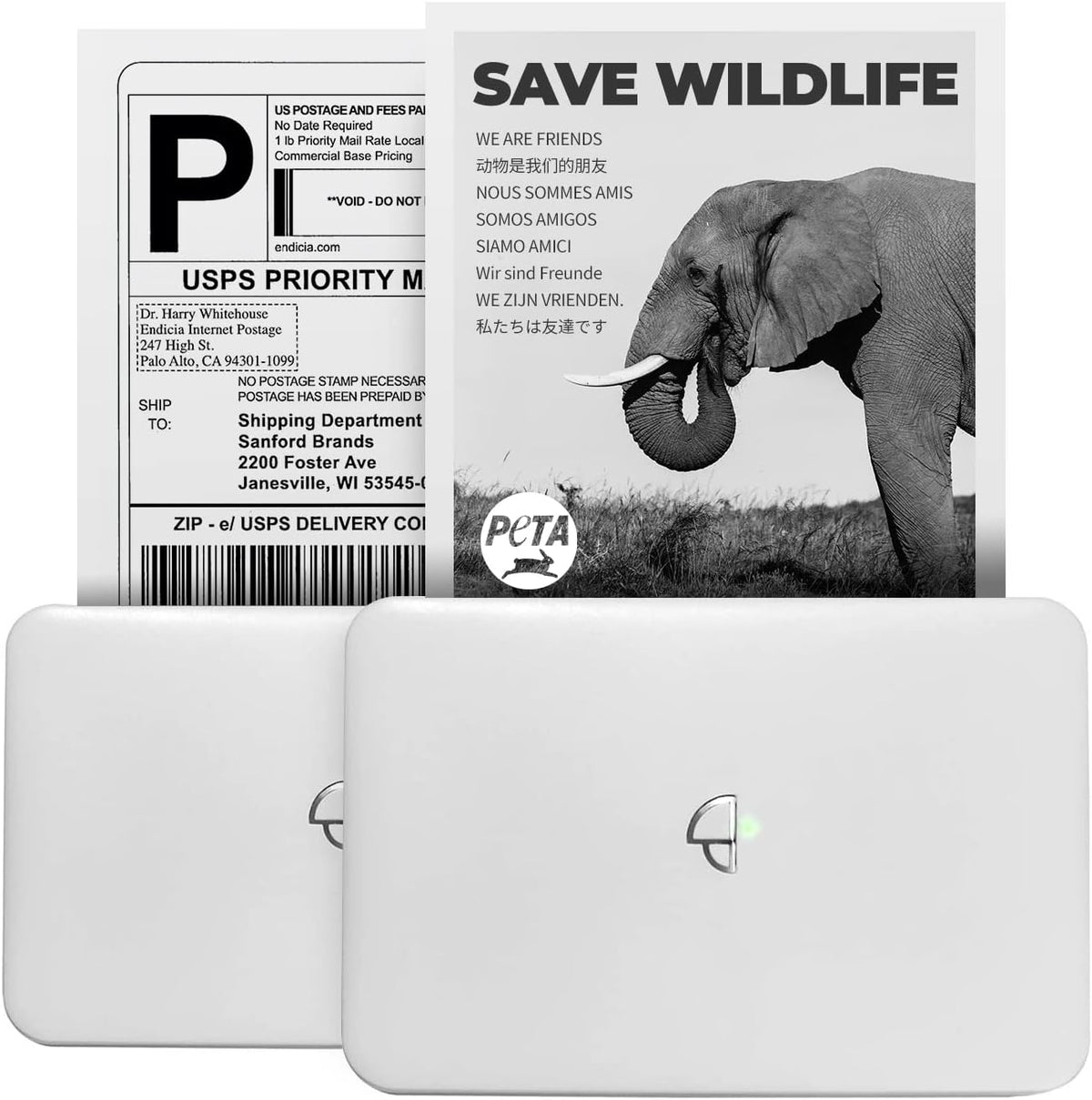 Wireless Thermal Printer for Printing Sticker, Logo, Label, Receipt, Photo, 300dpi Grayscale N3427