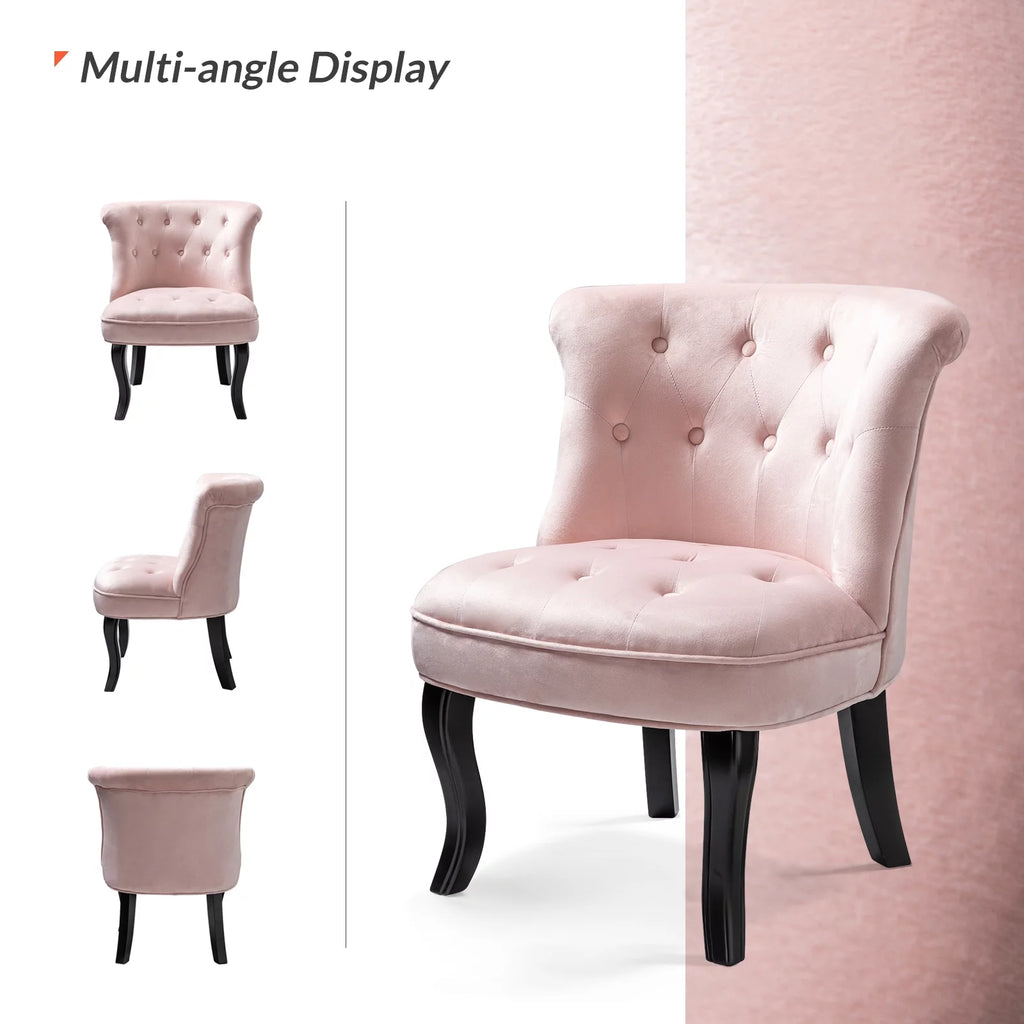 Velvet Tufted Wingback Chair Set of 2 Z481