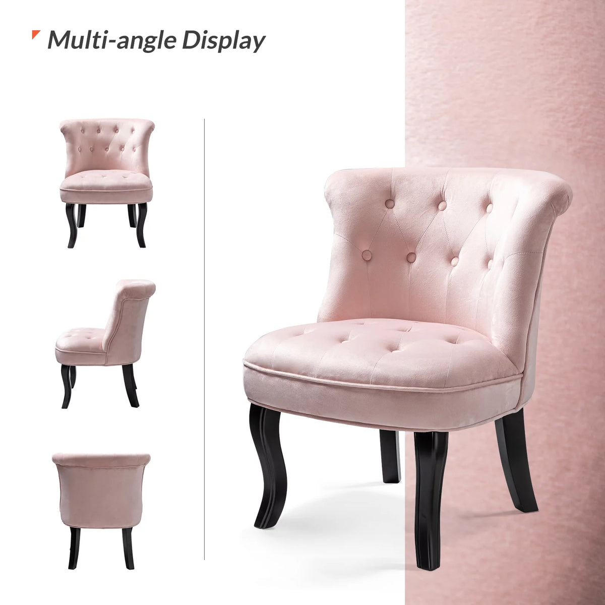 Velvet Tufted Wingback Chair Set of 2 Z481