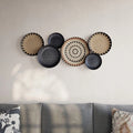 Black-Tan Geometric Metal Wall Plates H954085