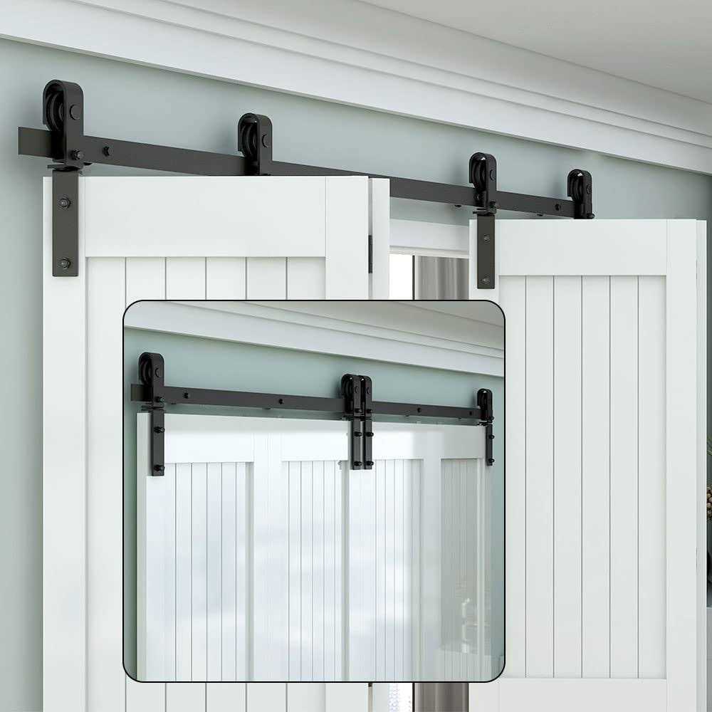 Bi-folding Sliding Barn Door Hardware Kit for 4 Doors C874707