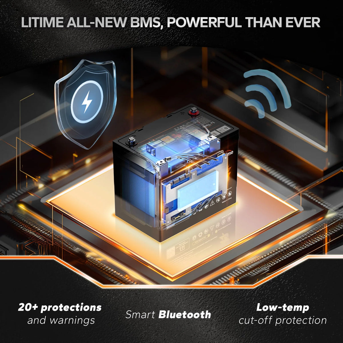 12V 100Ah Group 24 Bluetooth LiFePO4 Lithium Deep Cycle Battery C338457