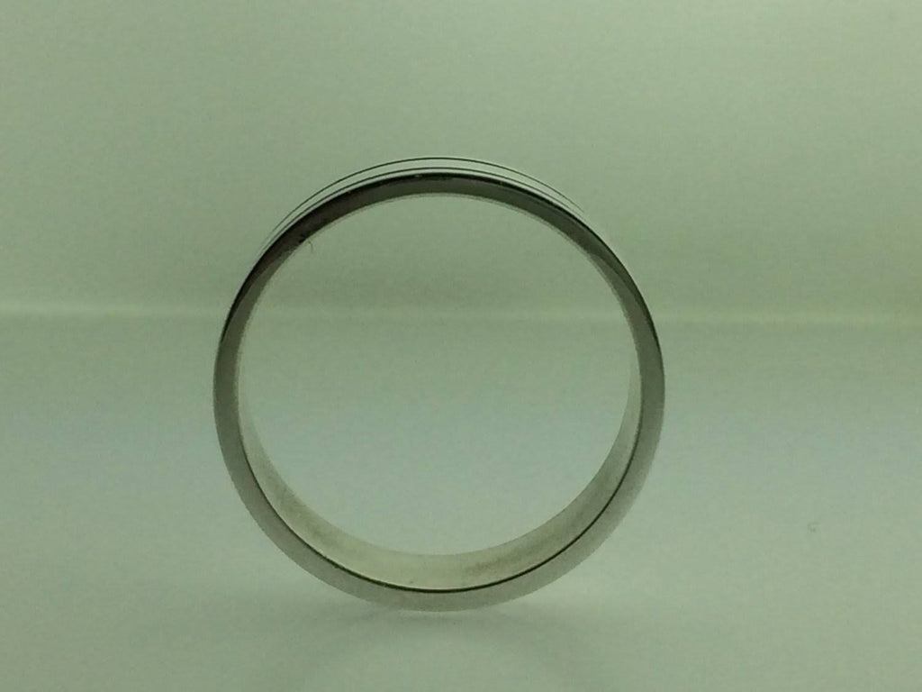 Polished Sterling Silver 6mm Double Black Groove Wedding Band 8 X908366