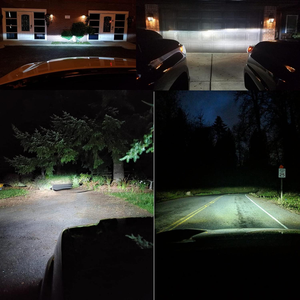 H11 Low Beam HB3/9005 High Beam LED Bulbs Combo Kits, Xenon White (4 Packs, 2 Sets) N52197