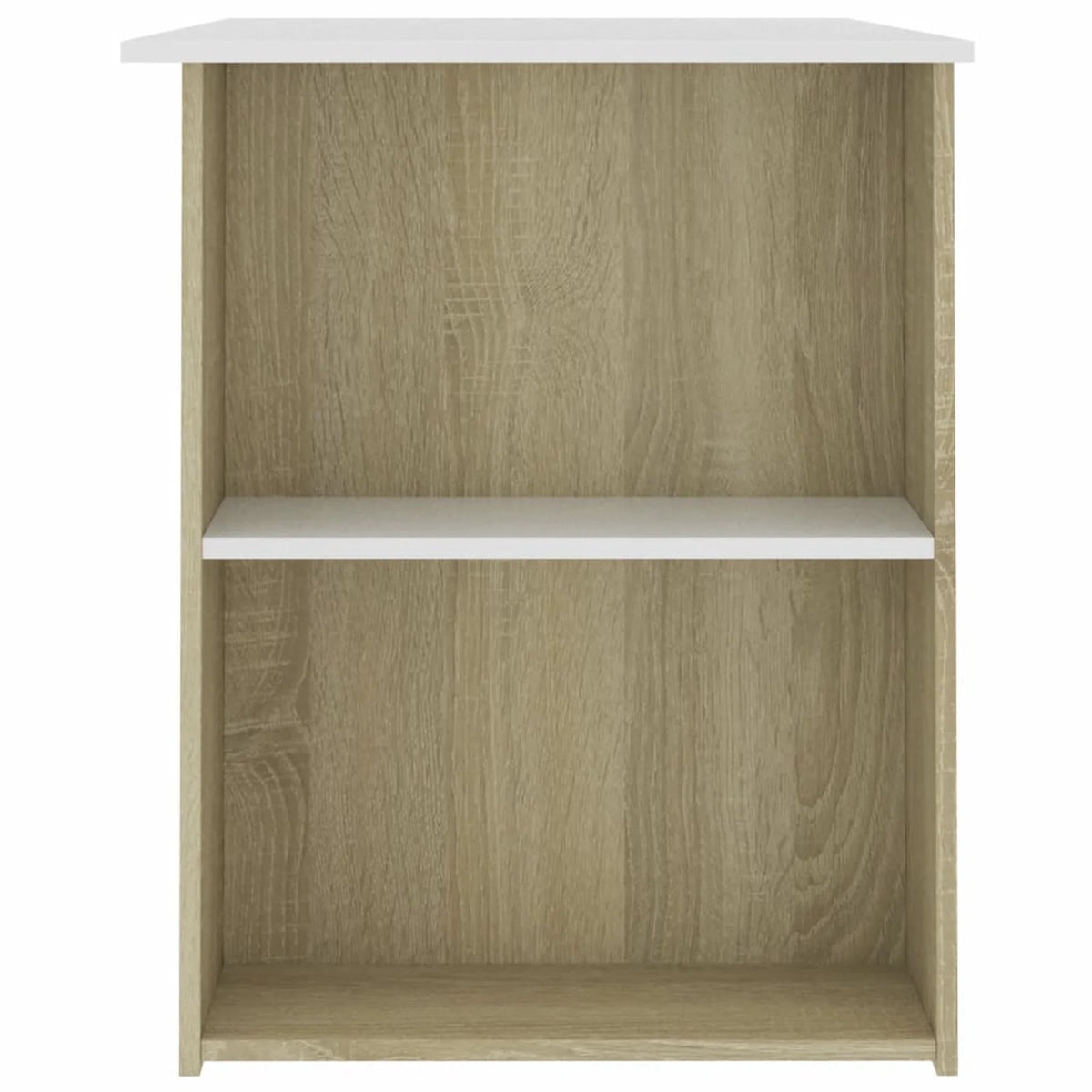 White Computer Desk with Side Storage Shelves B954505