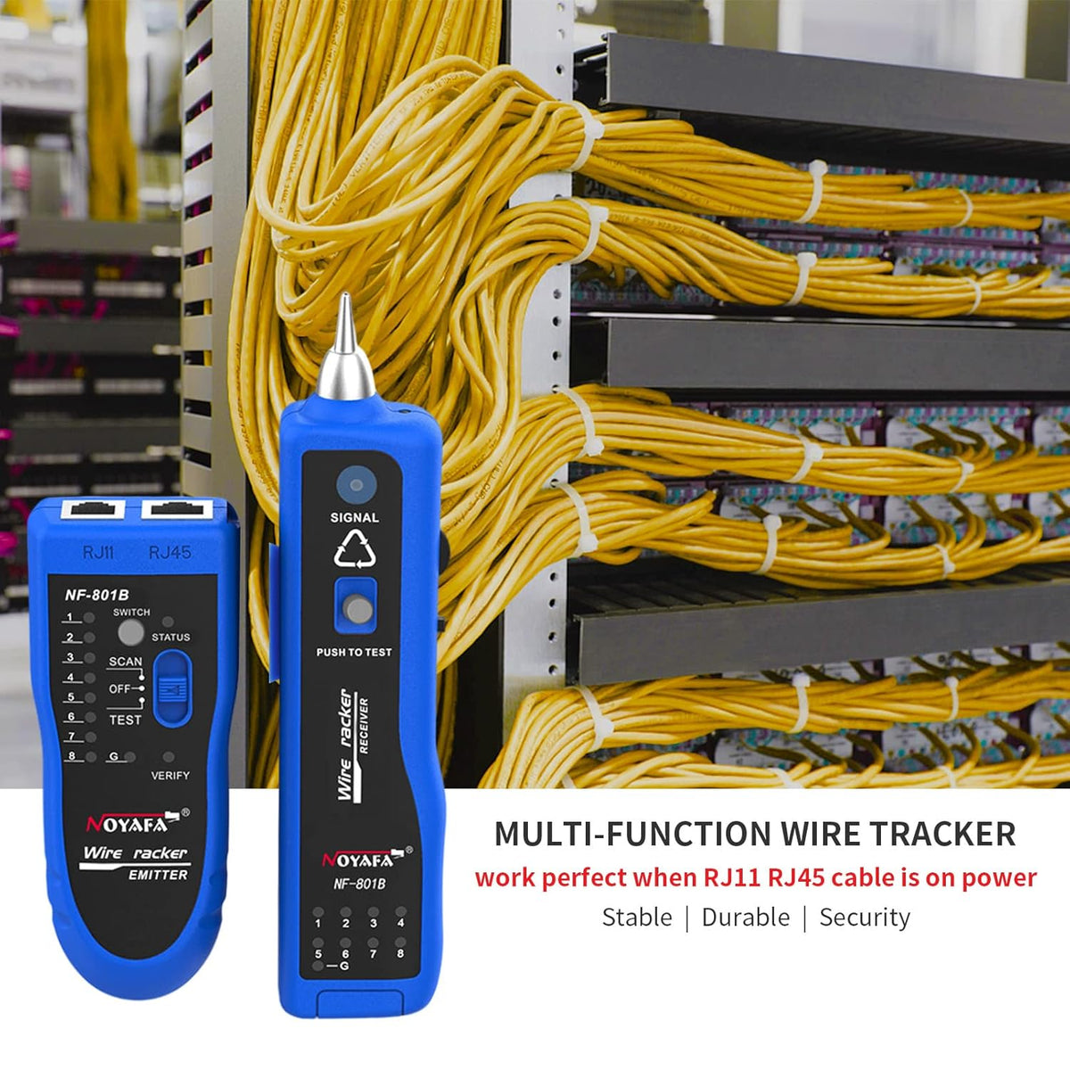 Blue RJ45 RJ11 Network Cable Tester with Earphone and Toolkit W919