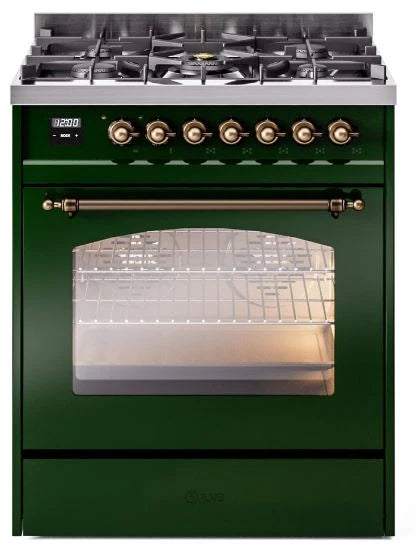 30 Dual Fuel Natural Gas Range in Emerald Green P362