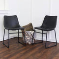 Black Faux Leather Dining Chairs, Set of 2 D2562