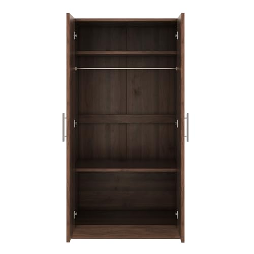 Black 4-Door Wooden Wardrobe Closet with 2 Drawers V669