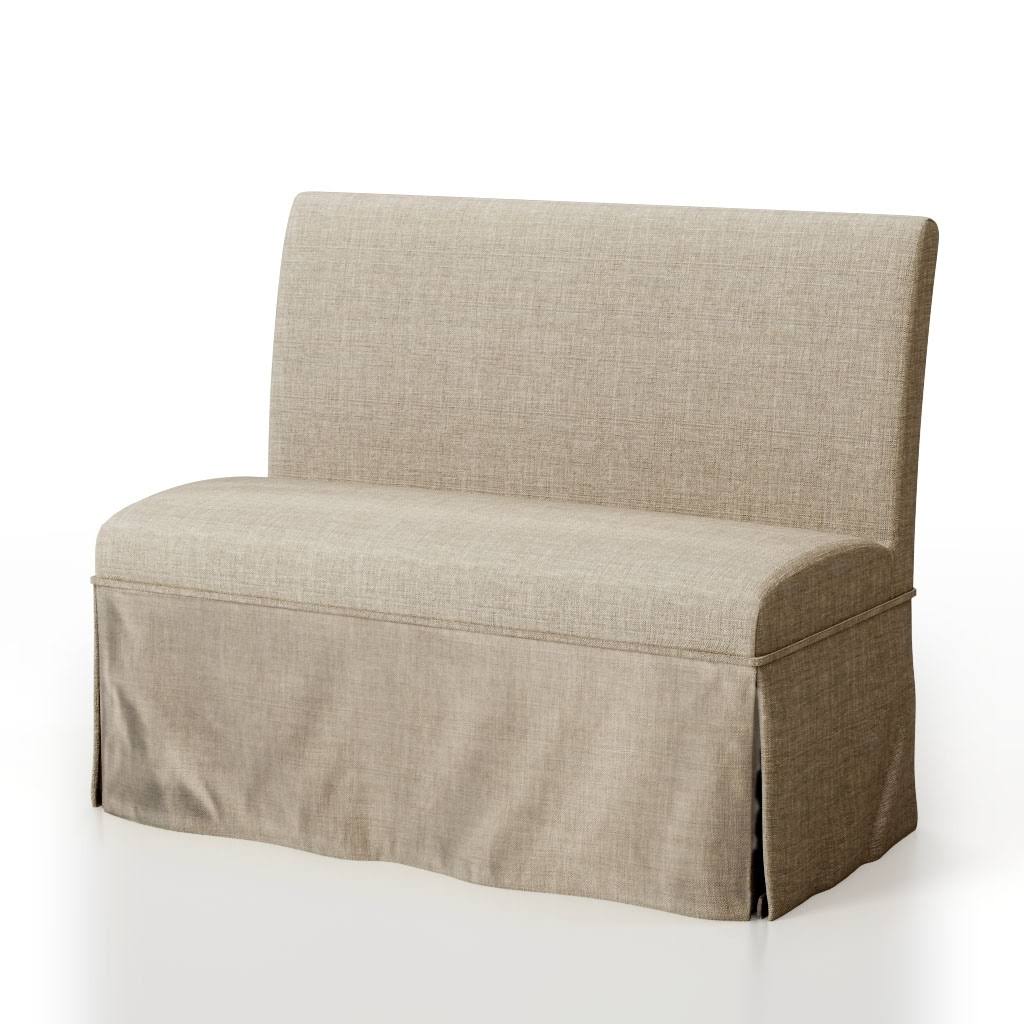 Brown Linen Loveseat Bench E6135