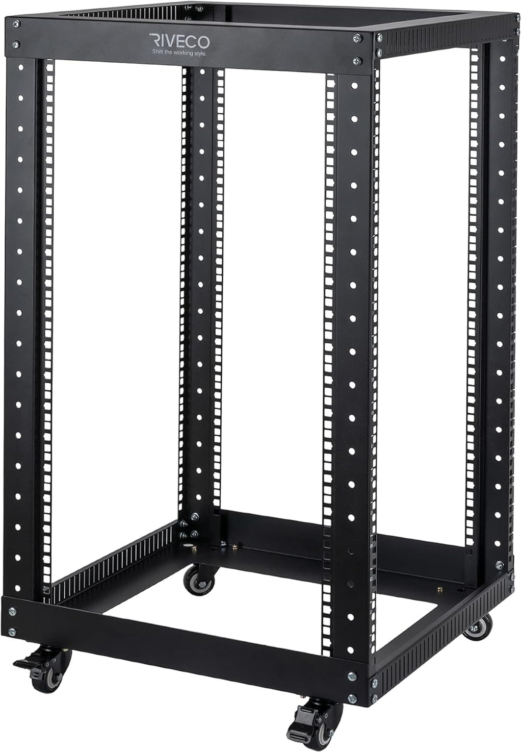 18U Open Frame Server Rack with Brake Casters D455188