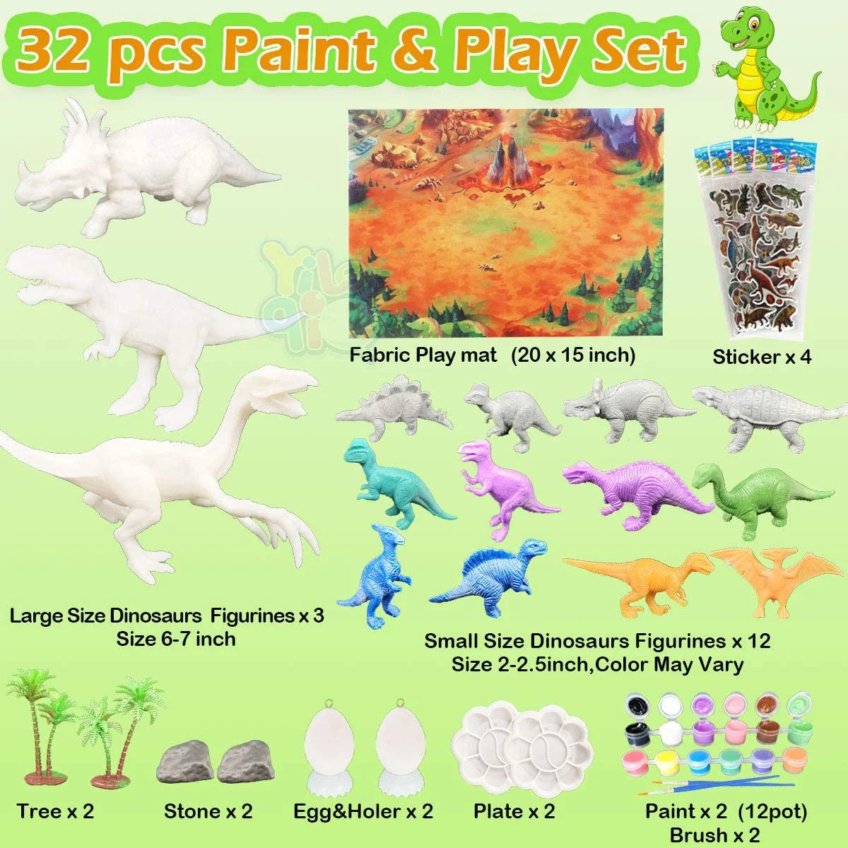 Kids Dinosaur Painting Kit with Play Mat S204780