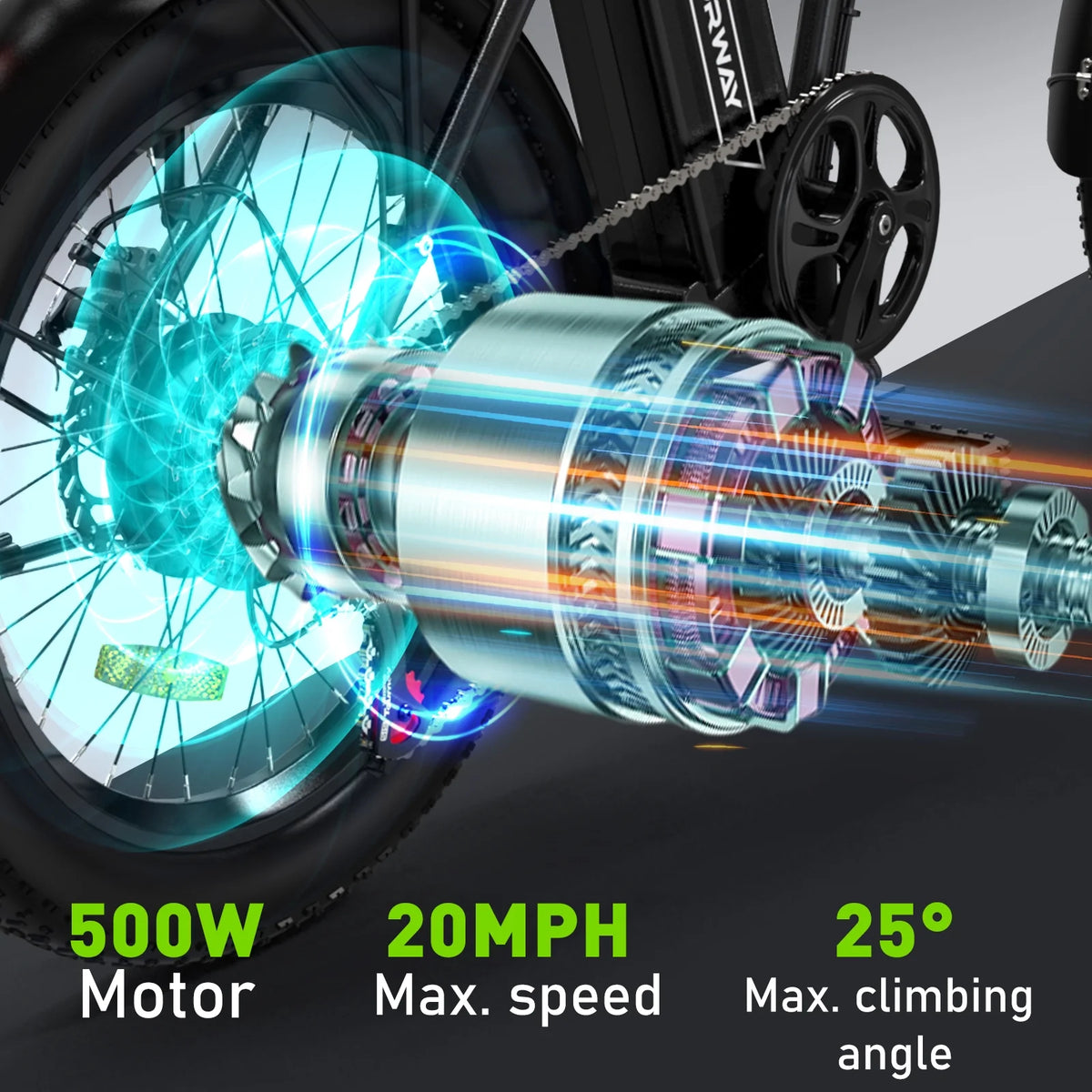 20" Fat Tire Foldable Electric Bike with 500W Battery C2720