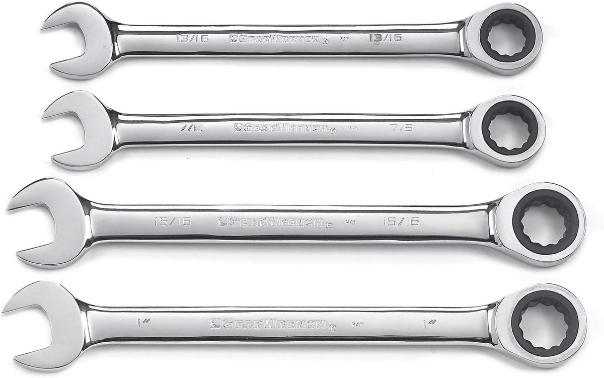 Ratcheting Combination SAE Wrench Set, 4 Pc. 12 Point O855781