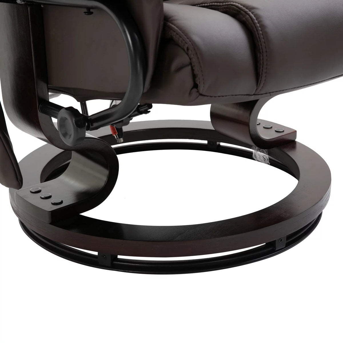 Brown Faux Leather Massage Recliner Chair with Footrest N27857