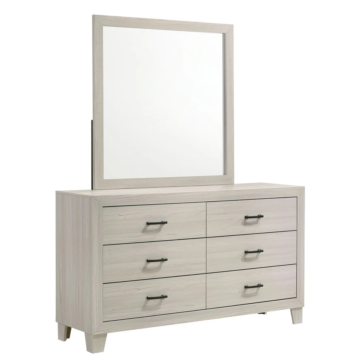 Gray 6 Drawer Wood Dresser with Mirror Y732051