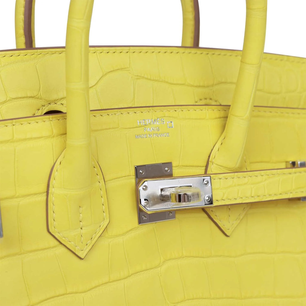 Lime Matte Alligator Bag Palladium Hardware Y525