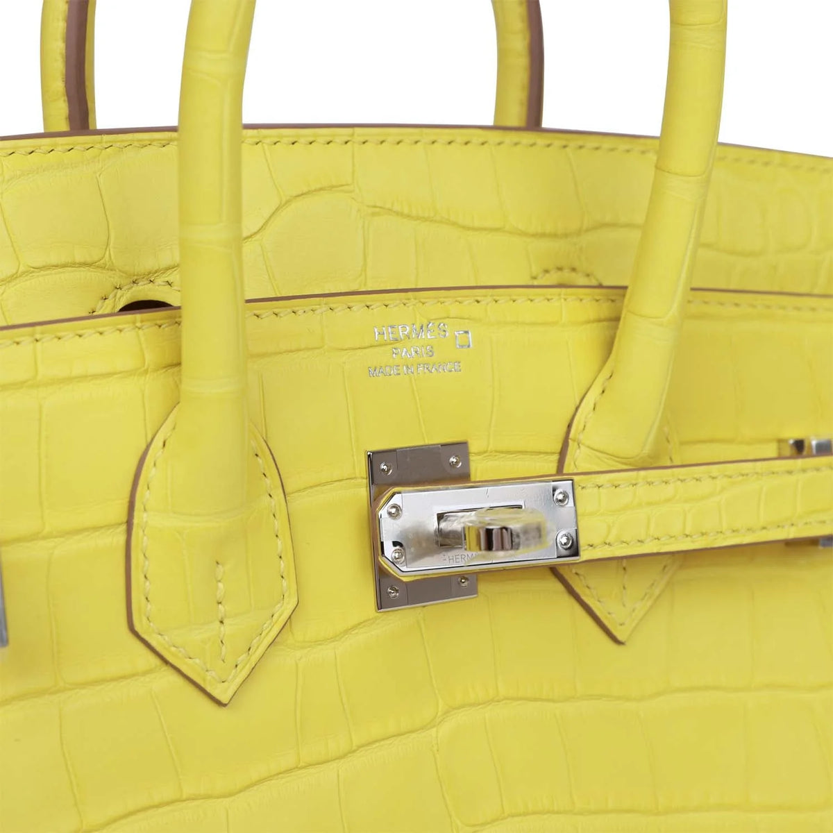 Lime Matte Alligator Bag Palladium Hardware Y525