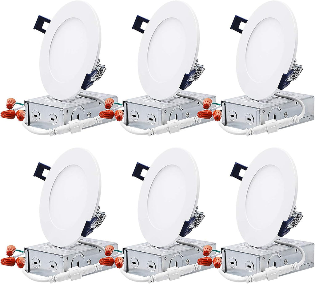 4 Inch 10.5W Ultra-Thin LED Recessed Light, Pack of 6 S45667