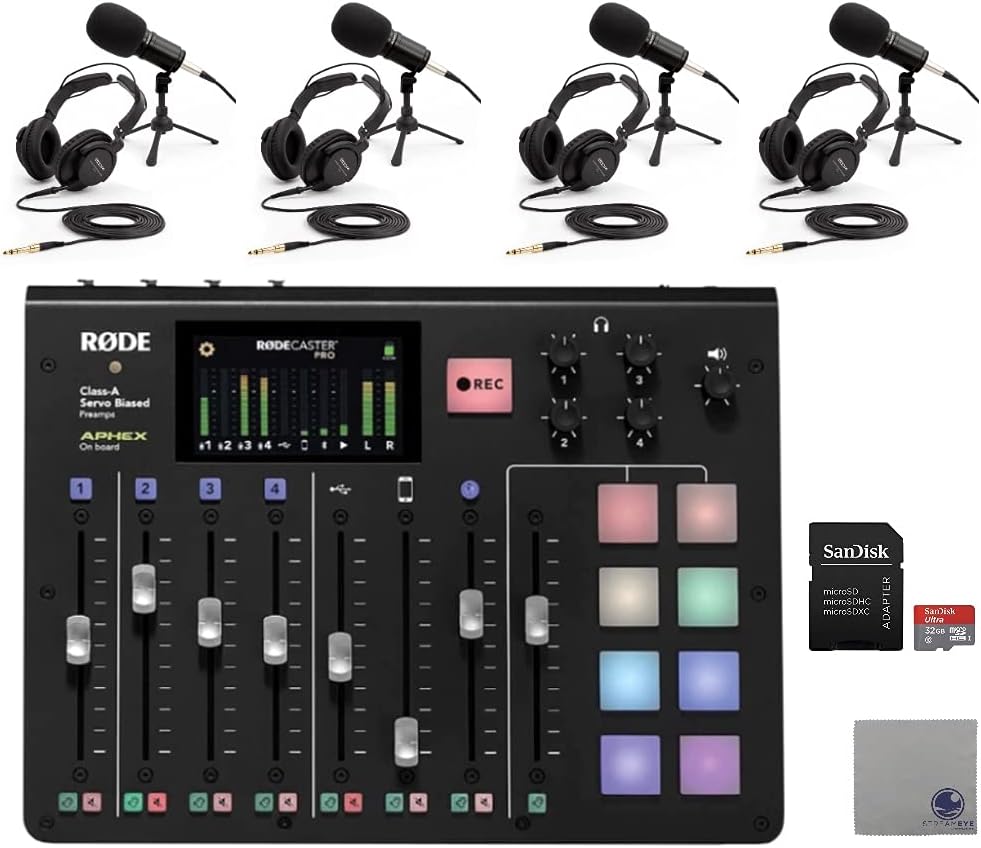 Podcast Bundle with 4X Podcast Mic Packs and 32GB microSD Card X6665