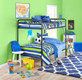 Twin Over Twin Black Stackable Bunk Bed with Ladder and Metal Frame G933727