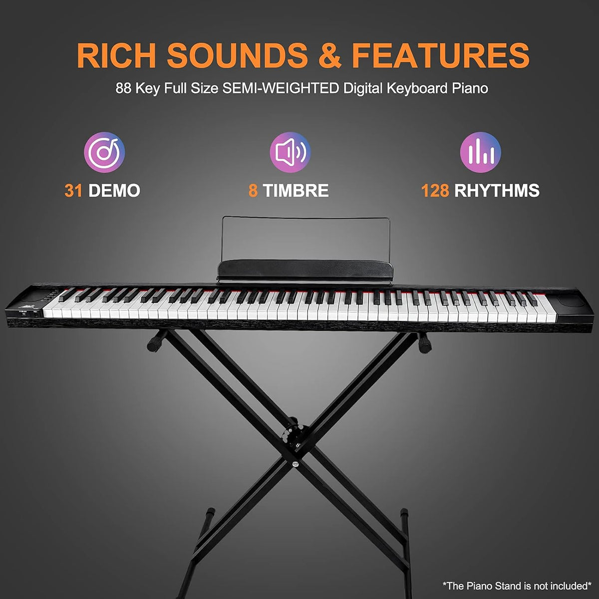 88 Keys Semi-Weighted Digital Piano H306