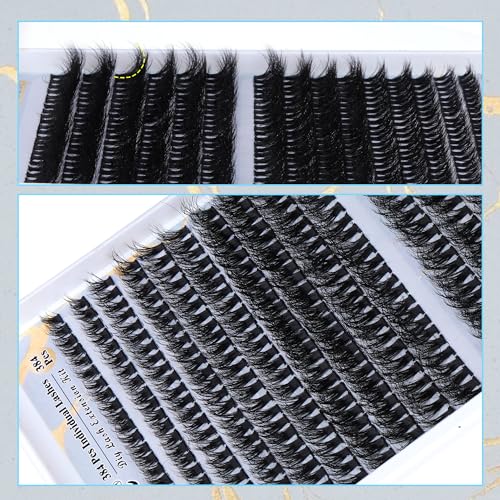 320pcs Individual Lashes D Curl Eyelash Extension Kit with Bond and Seal and Tweezers H33415