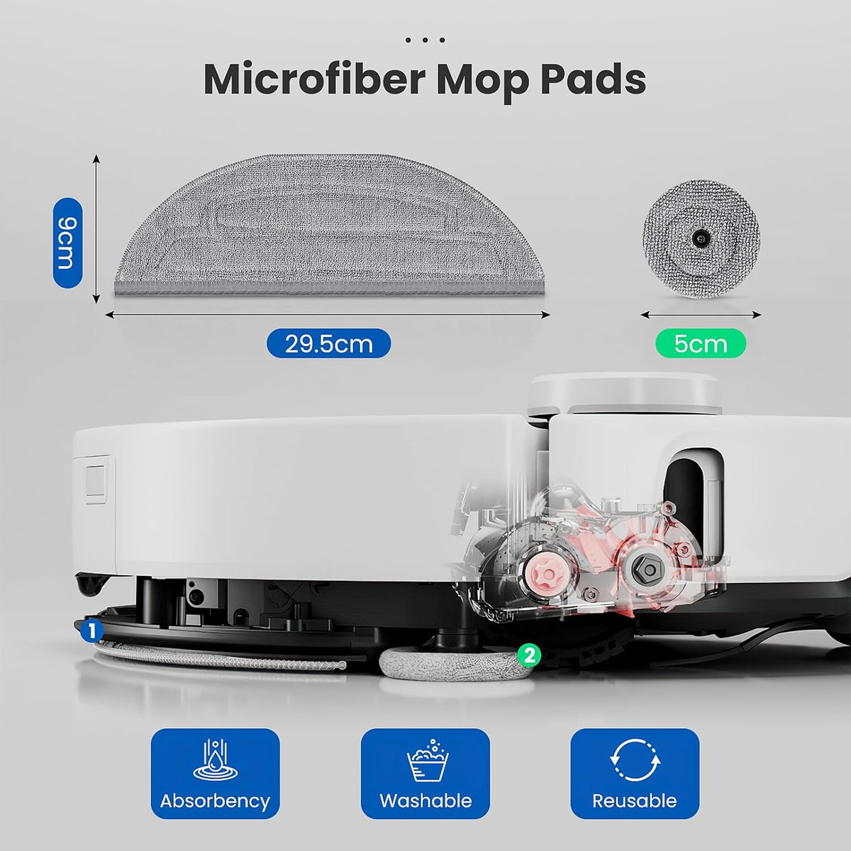 12 Pack Mop Pads Refills for Robot Vacuum W8522