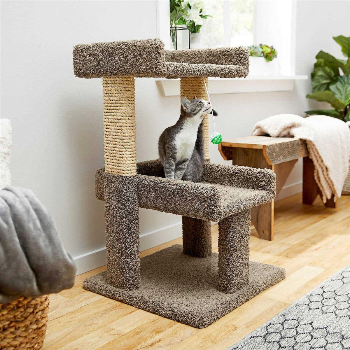 32-in Real Carpet Wooden Cat Tree A23181