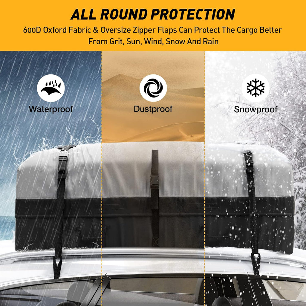 15 Cubic Feet Waterproof Soft-Shell Rooftop Cargo Carrier Bag A317