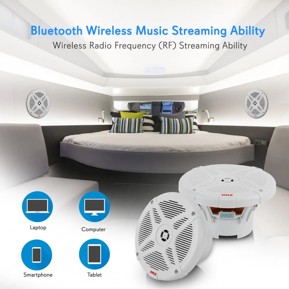 6.5 Inch 600 W 2 Way Waterproof Bluetooth Marine Speakers, Pair J653