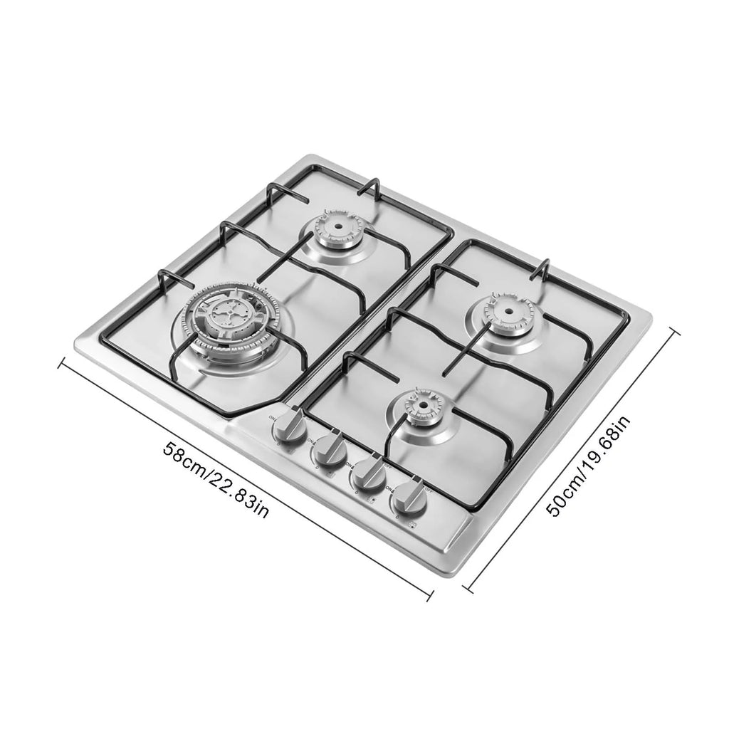 23 x 20 Stainless Steel 4 Burners Gas Cooktop X456