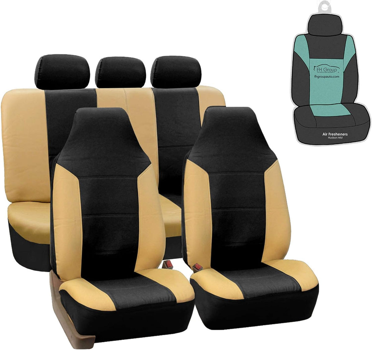 Gray Leather Seat Covers Full Set Pack of 2 D61967