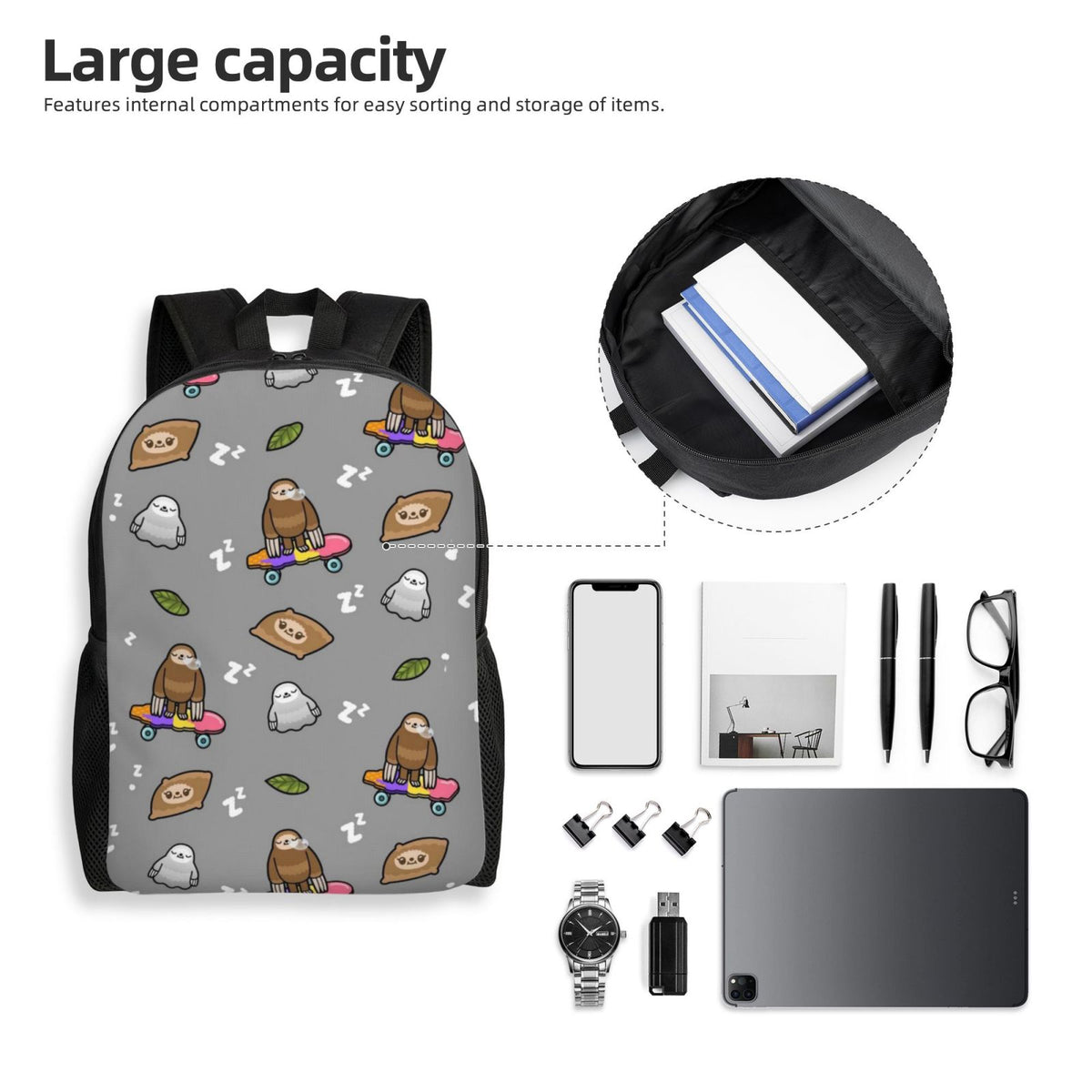 Lightweight Unisex Daypack Backpack R329753