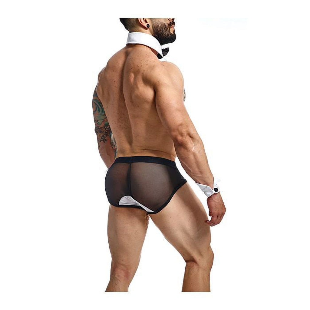 Black/White XL Brief with Bow & French Cuffs Y982097