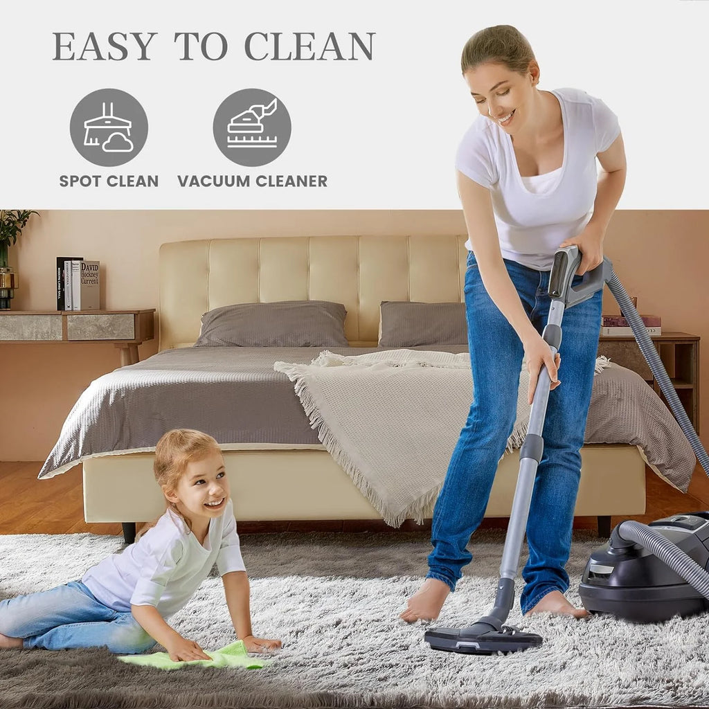 Black Fluffy Shag Area Rug I313314
