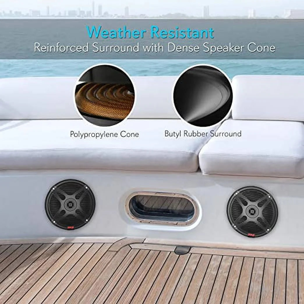 6.5 Inch 600 W 2 Way Waterproof Bluetooth Marine Speakers, Pair J653