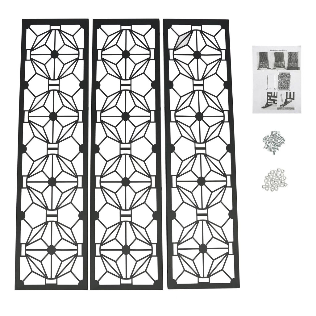 Steel Garden Flower Pattern Privacy Screen Panel Y620