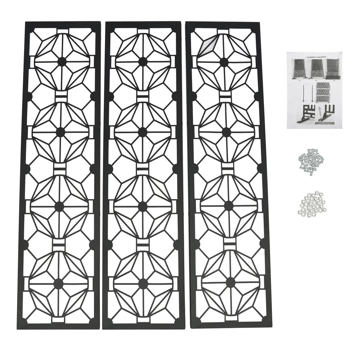 Steel Garden Flower Pattern Privacy Screen Panel Y620