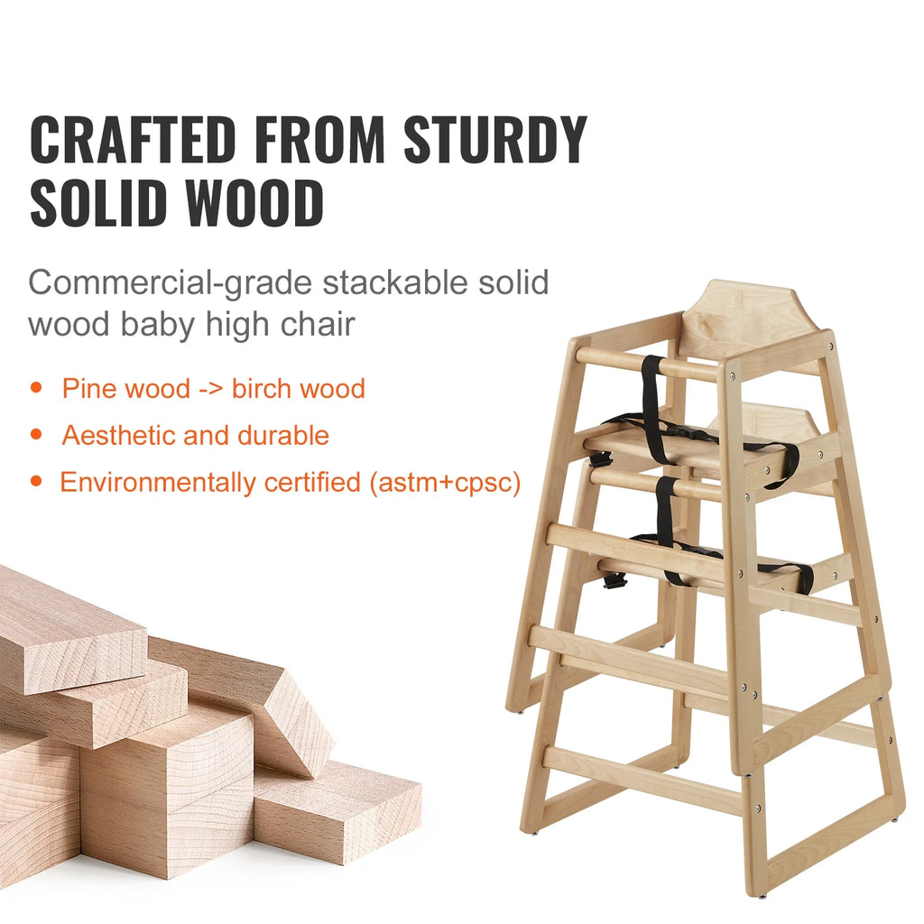 Wooden Portable Baby High Chair O9359