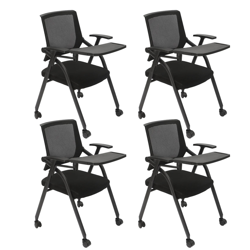 4 PCS Stackable Foldable Ergonomic Office Chair with Desktop and Wheels B671500