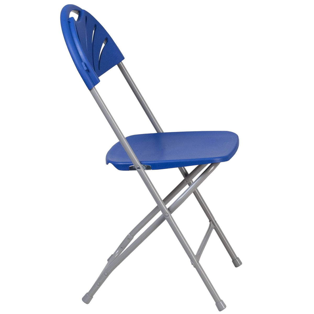 2 Pack Blue Plastic Fan Back Folding Chair F1651