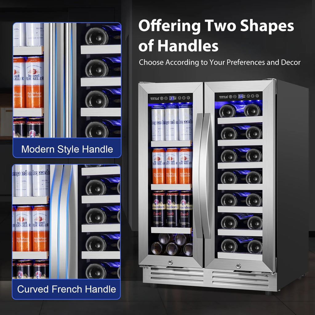 Built in Wine Cooler Beverage Cooler 18-Wine Bottles and 57 Cans Dual Zone K783