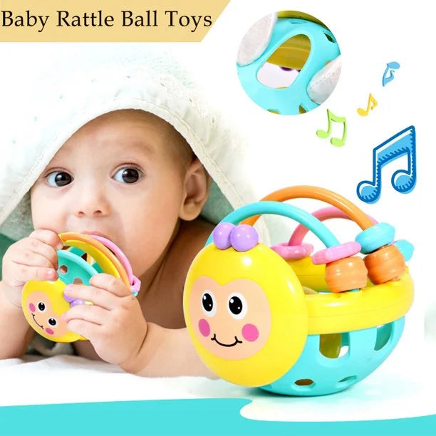 Rattle Ball Sensory Teether Toy Silicone Non-Toxic BPA Free Baby Educational Toy D758