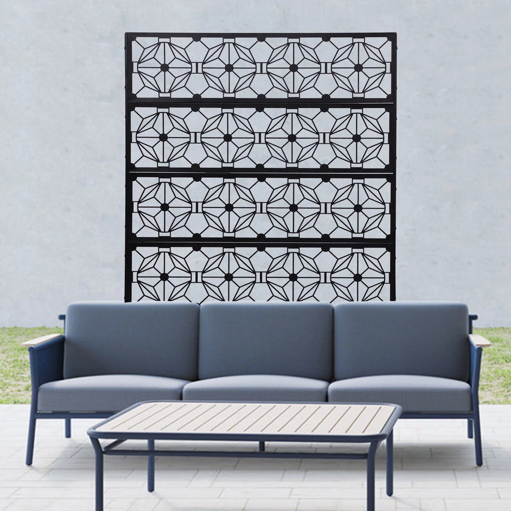 Steel Garden Flower Pattern Privacy Screen Panel Y620
