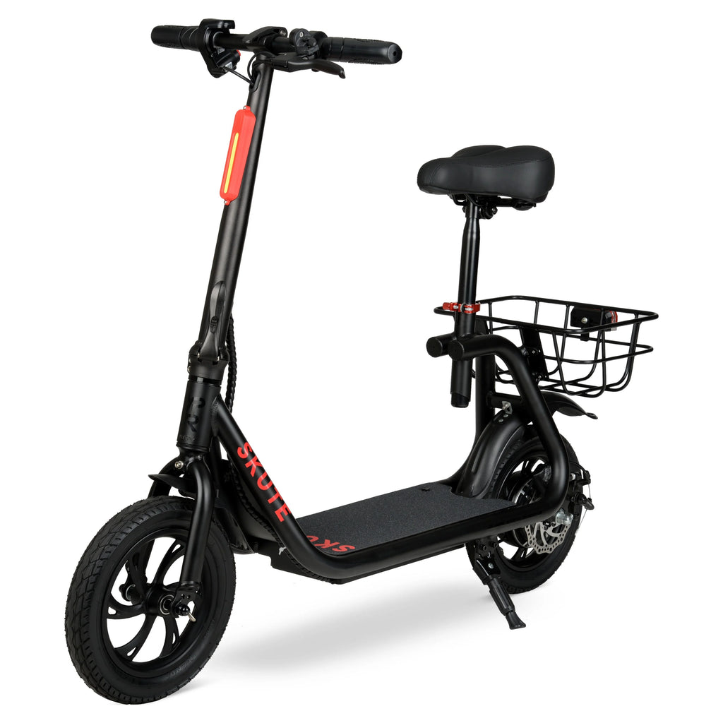 36V Seated Electric Scooter with Basket, 250W Motor, Max Speed 15mph X663