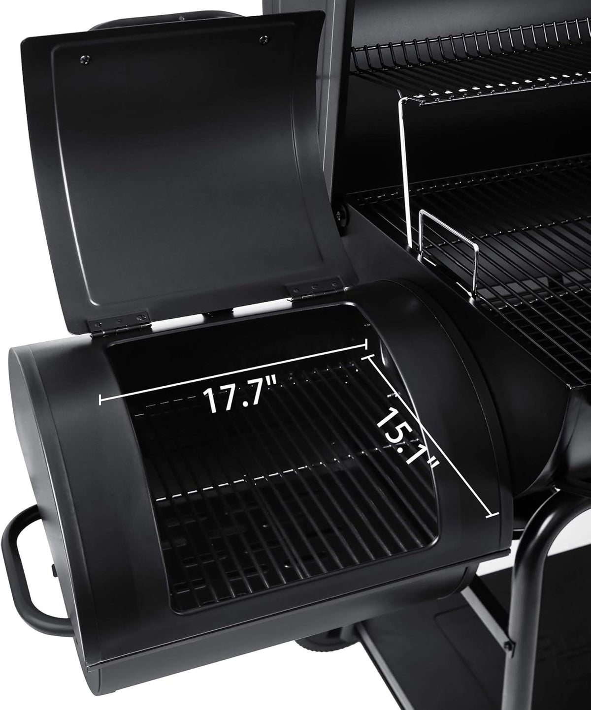 Charcoal Barrel Grill with Offset Smoker, 1188 Square Inches, Black B87572