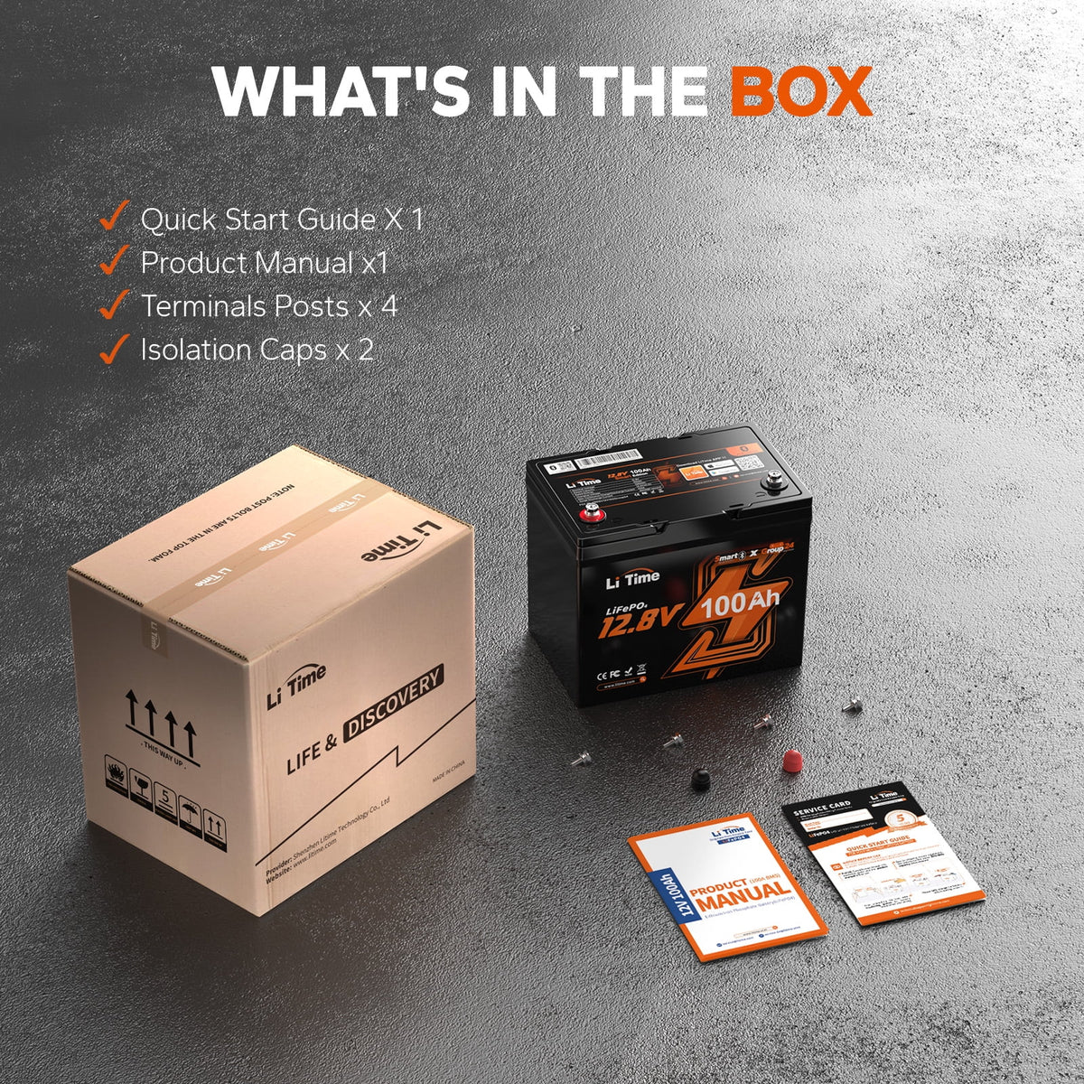 12V 100Ah Group 24 Bluetooth LiFePO4 Lithium Deep Cycle Battery C338457