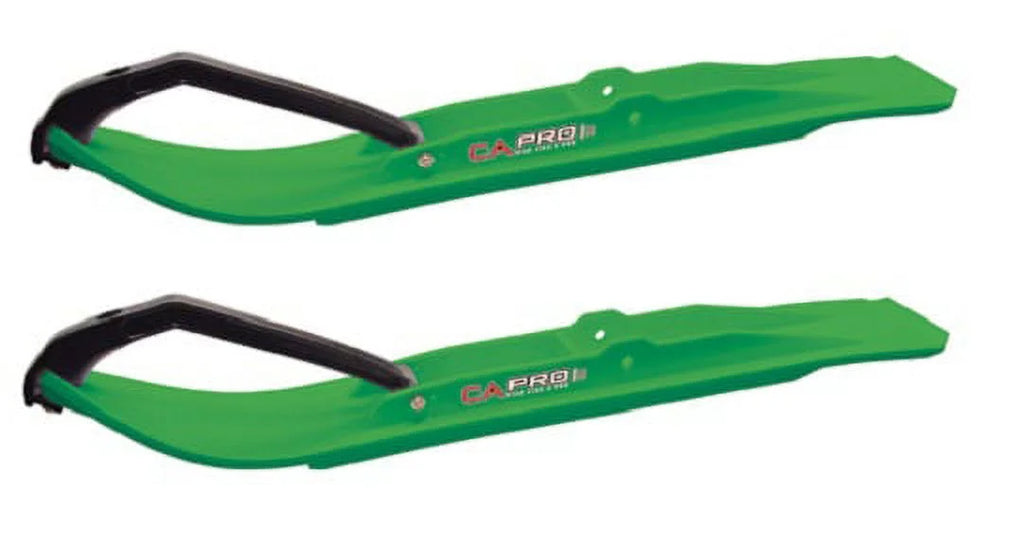 Green XT Snowmobile Skis with 6" Round Bars Complete Kit I9408